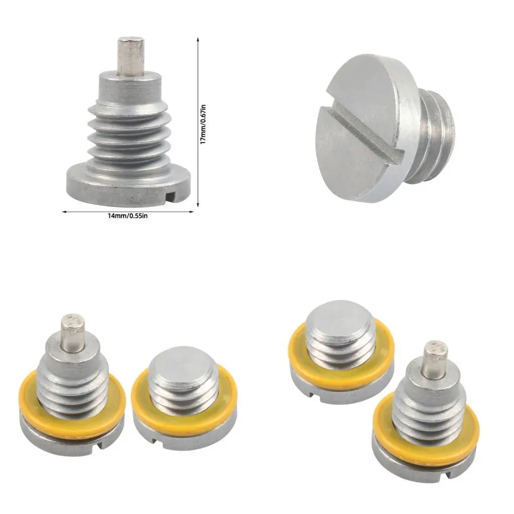 Gearcase Drain Screw Set 2 Piece Threaded Metal Screw with Yellow Seal Design, Replaces 8M0058389 and 10-79953Q04 for Marine