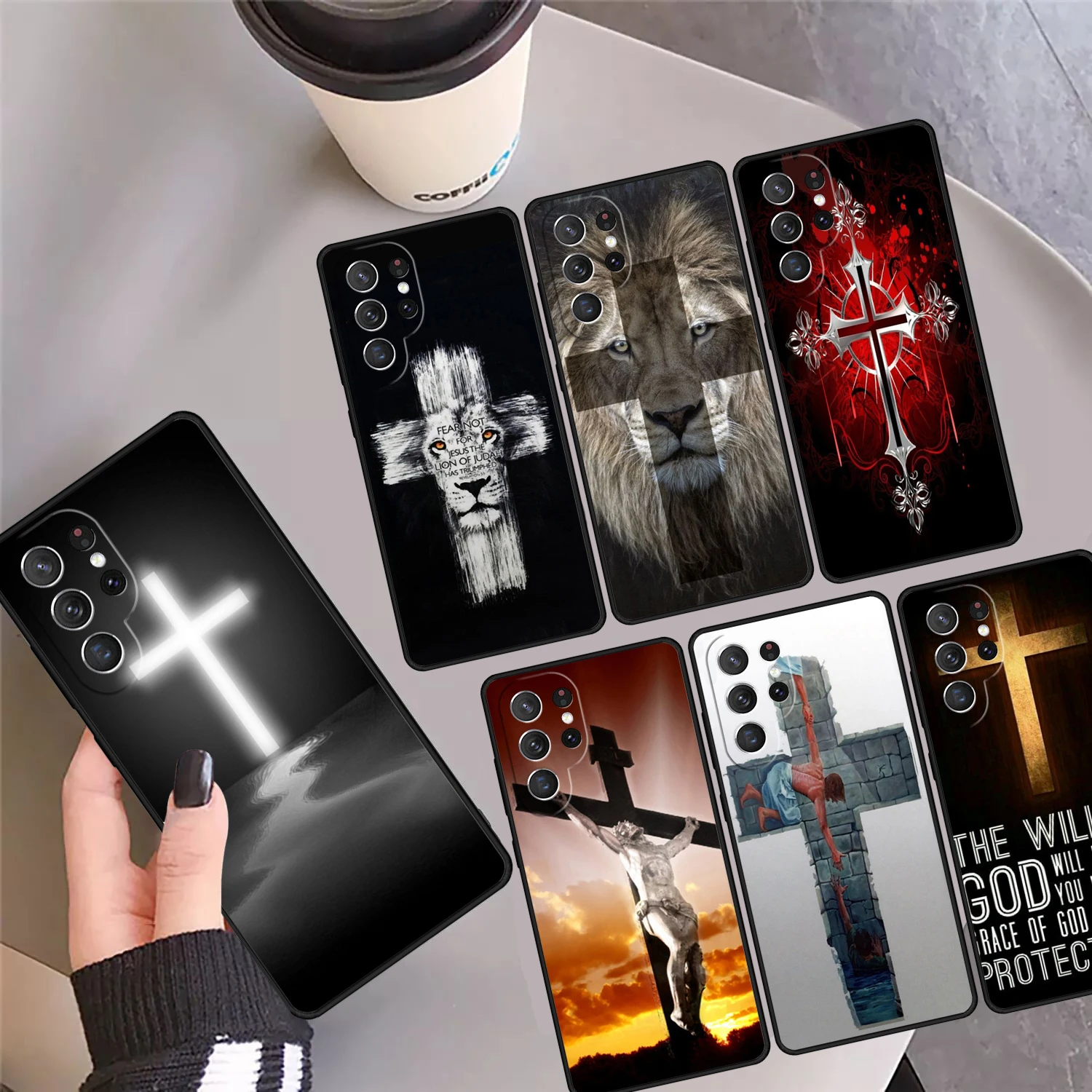 

Awesome Bible Jesus Christ Christian Cross Phone Case Cover For Samsung Galaxy S24 S25 Ultra S23 S22 Plus S21 S20 Note 10 20 Pro