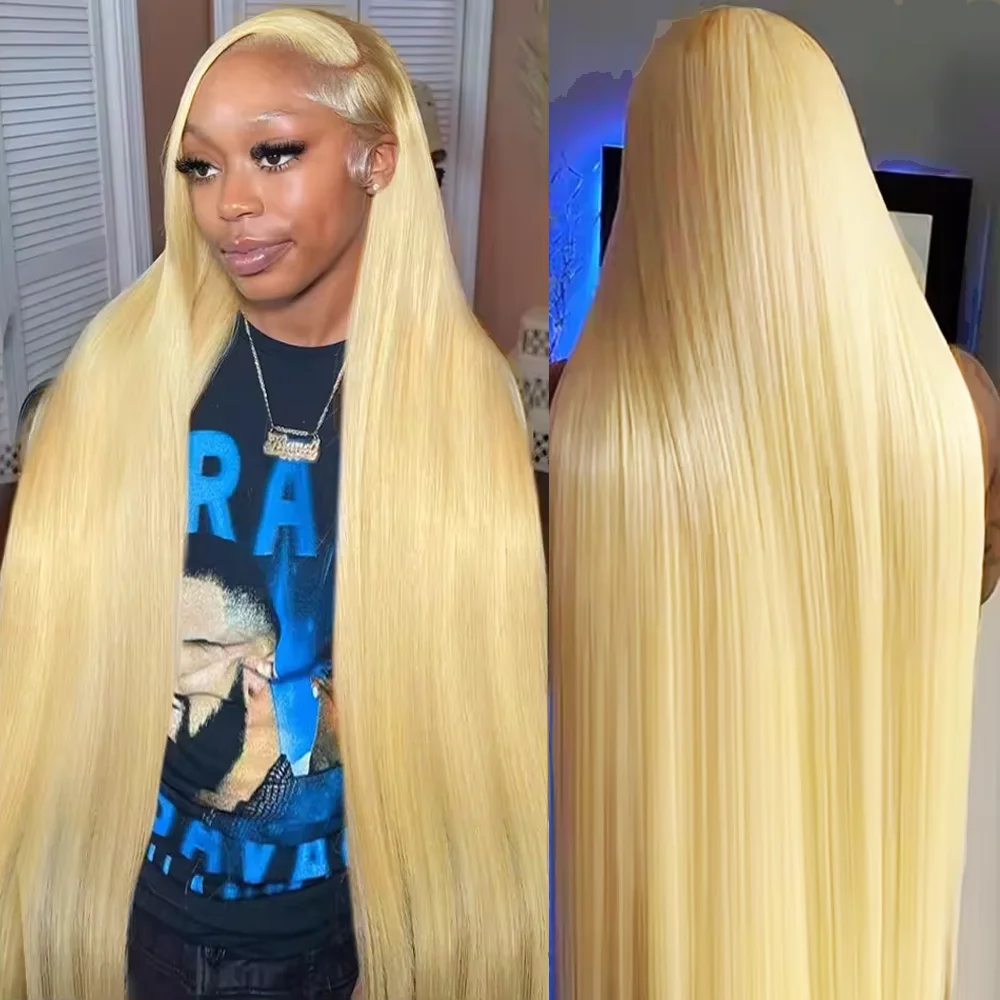 200 densidade 13x6 hd transparente renda frontal completa 613 loira em linha reta peruca de cabelo humano perucas dianteiras do laço para mulheres perucas pré arrancadas