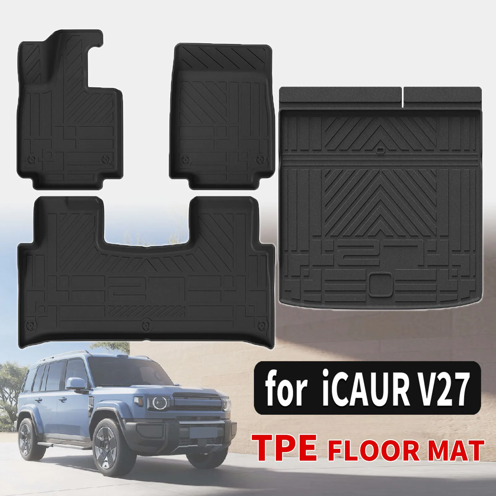 

for ICAR iCAUR V27 2026 2027 Custom TPE Mats Full Set Eco-Friendly Waterproof All-Weather Floor Liners Accessories