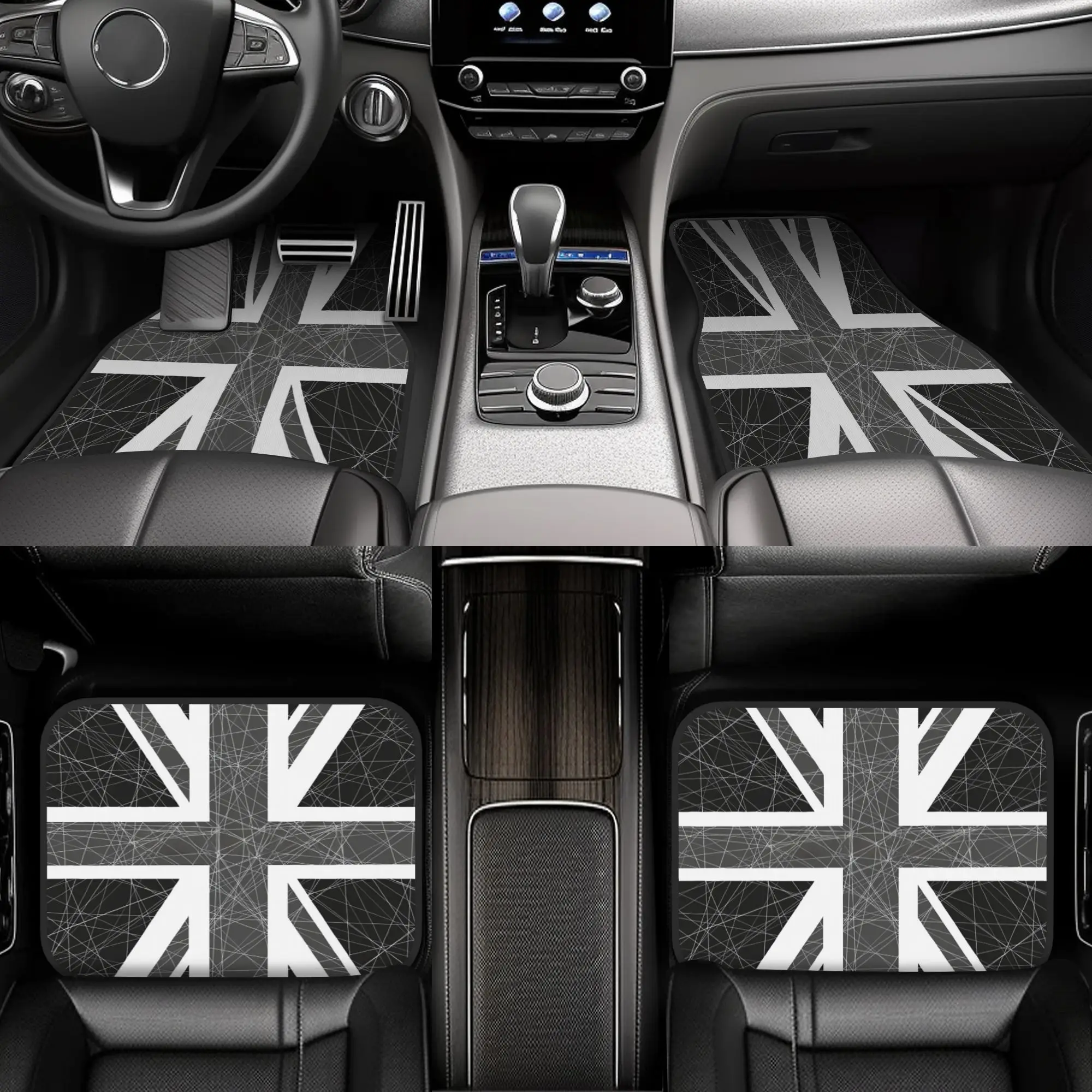 Interior Design Monochrome - 4 Uds. Alfombrillas monocromáticas con bandera
