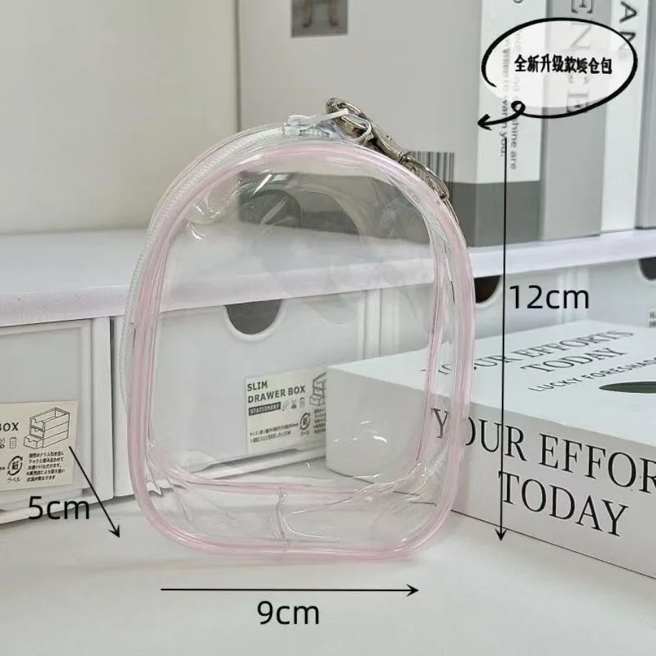 Transparente, verdickte Baumwoll-Plüsch-Puppen-Ausstellungs- und Aufbewahrungstasche, staubdicht, mit Schlüsselanhänger, Mini-Tasche für Puppenzubehör – Detail 9