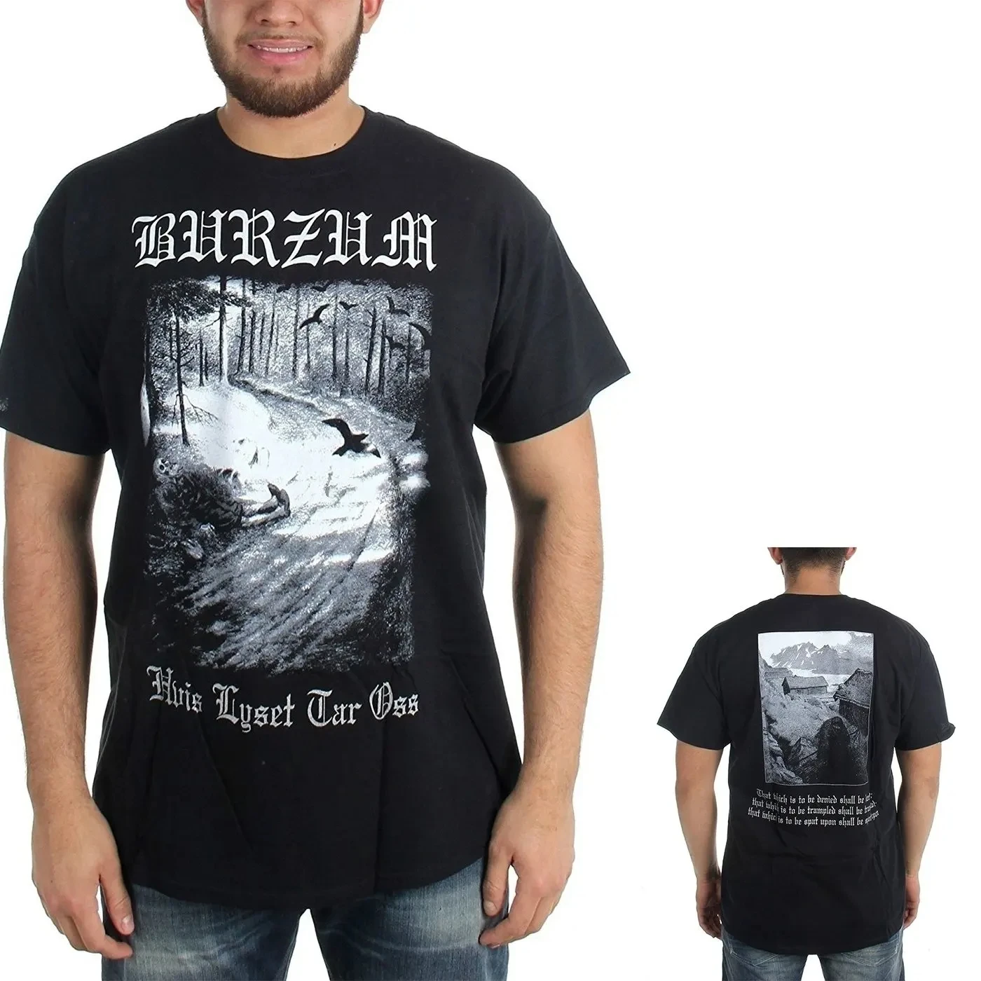 Men Black Short Sleeve T Shirt Burzum - Hvis Lyset Tar Oss Adult T-Shirt Casual Summer Style Fashion men clothing harajuku Tees