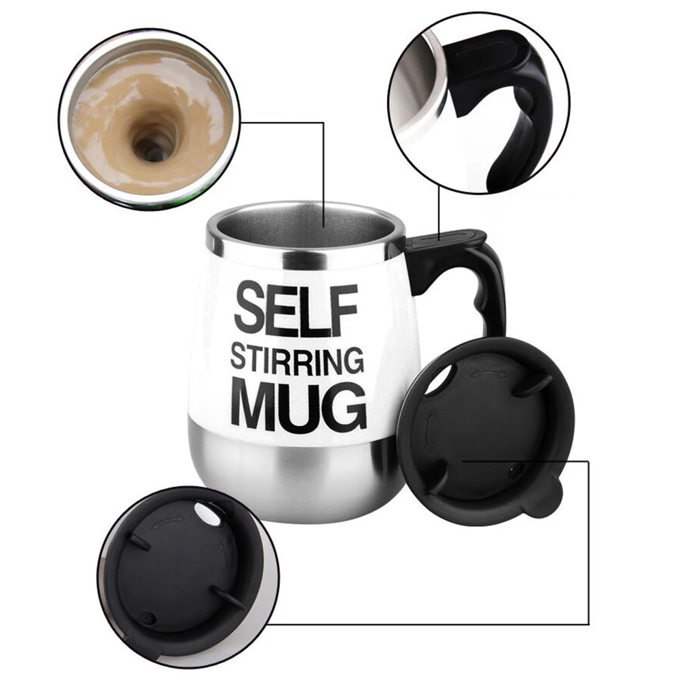 450ML Electric Stirring Mug Electric Smart Lazy Self Stirring Bottle Stainless Steel Coffee Milk Mixing Mixer Stir Mug Cups Gift