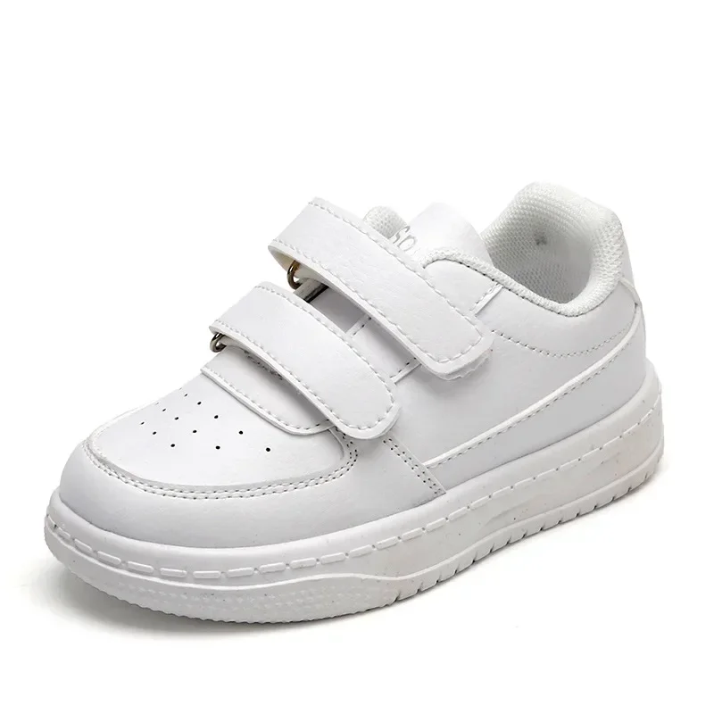 Zapatos de tenis escolares blancos para niños, zapatillas deportivas antideslizantes transpirables, versátiles, informales, para correr