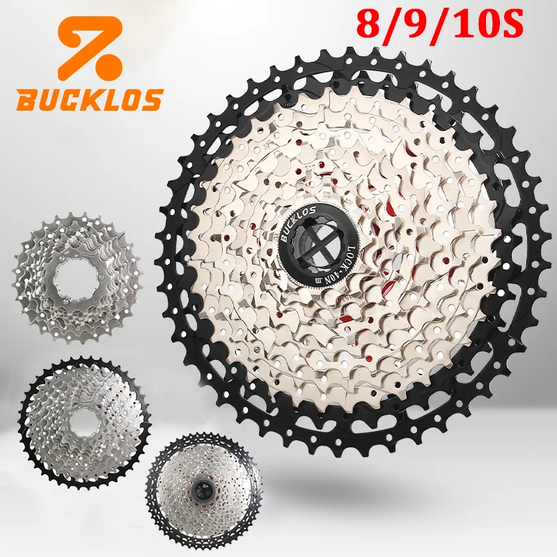 BUCKLOS Bicycle Cassette 8/9/10 Speed MTB Freewheel 36T 40T 42T 46T 50T 52T Sprocket HG Structure Flywheel for SHIMANO