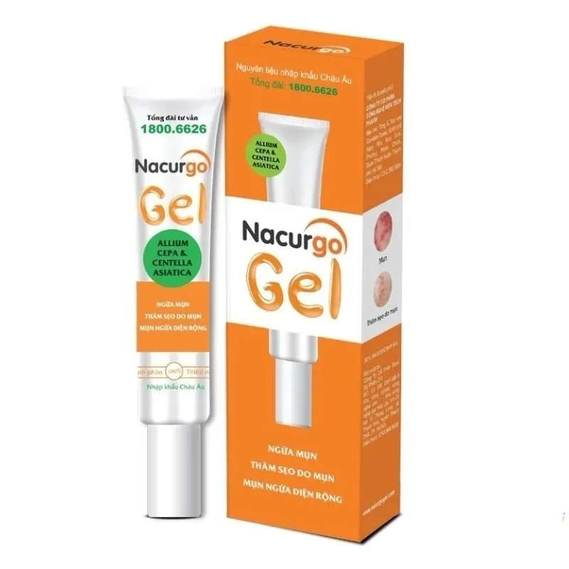 Ngừa mụn, giảm sẹo Nacurgo ɡel 20g bottle Tuýp, từ thảo dượᴄ, sạch mụn đầu đen, mụn bọc, reduce acne, white and smooth skin