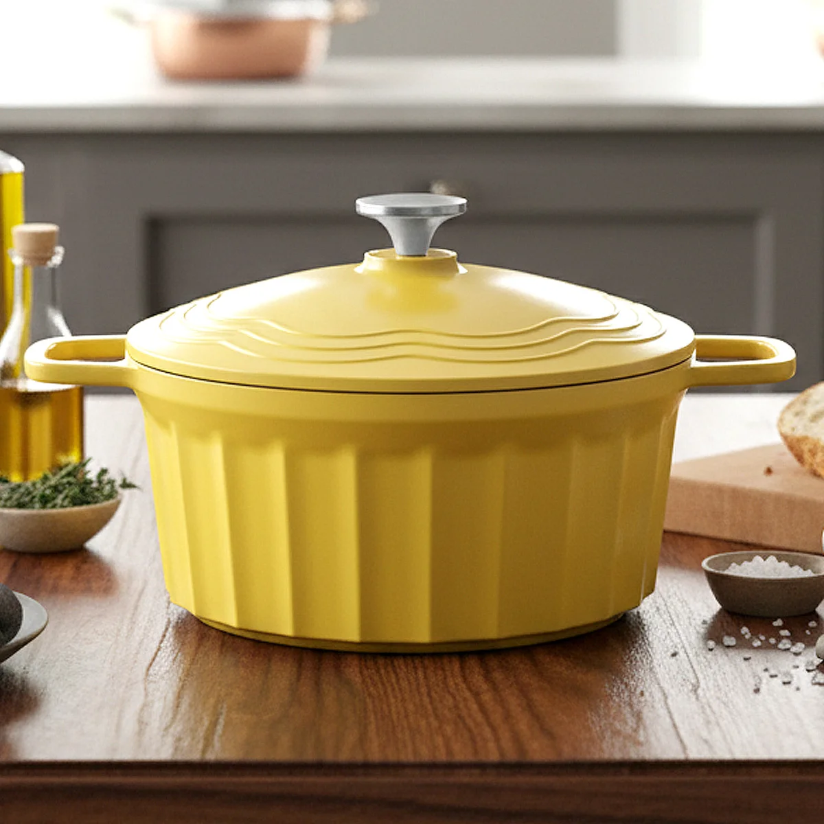 

GIYOCA Enameled Cast Dutch Pot with Lid, Cast Dutch Aluminu Pot, Heavy Duty Cast Pot for Baking, Oven Safe across All Cooktops