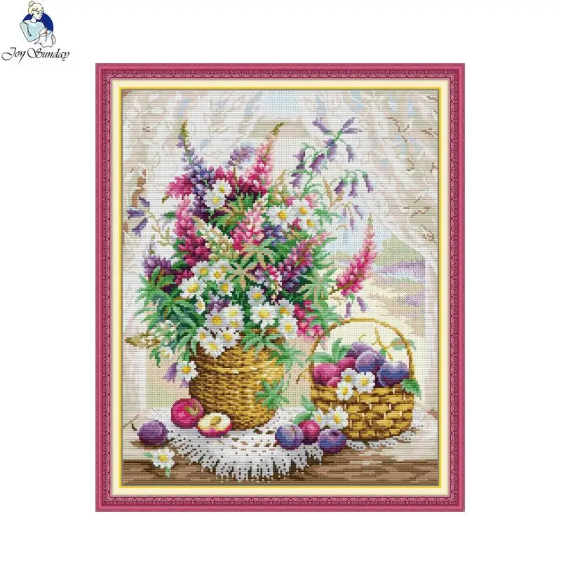 Joy Sunday Summer Flavor Cross Stitch Kit Aida 16ct 14ct 11ct Count Print Canvas Stitches Embroidery Handmade Needlework Decor