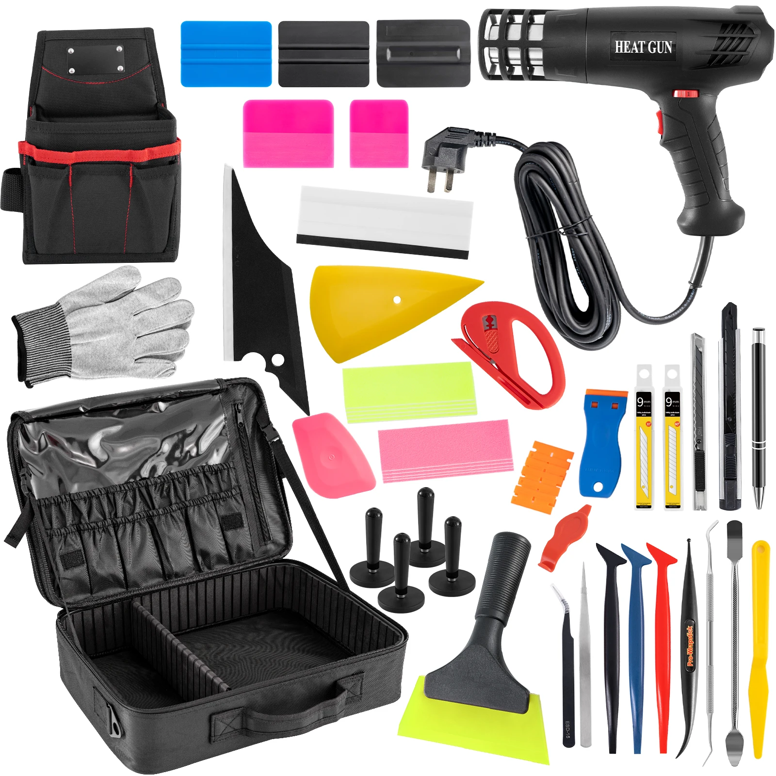 Best Tool Box Heat Variety Plastic Scrapers for Car Wrapping Vinyl Solar Tinting Window Film Installation Tool Kit PPF Tools