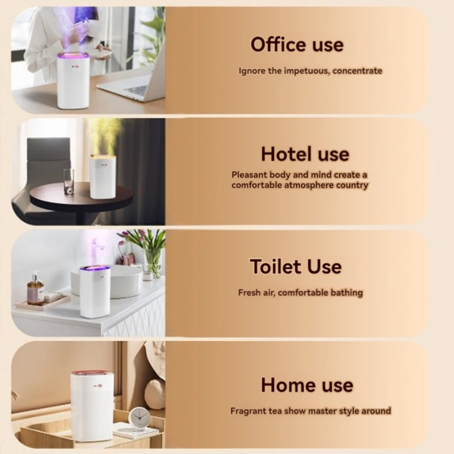مرطب هواء عالي التحمل سعة 1.2 لتر - مرطب هواء فائق الهدوء سعة 50 مل/ساعة لغرفة النوم والمكتب (مؤقت 2-8 ساعات) #4