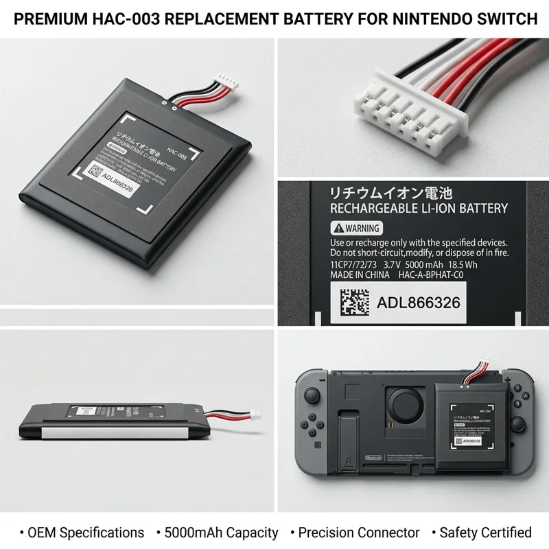 Фото Аккумулятор HAC-003 4310 мАч для Nintendo Switch, внутренняя батарея для игровой консоли с набором инструментов для замены