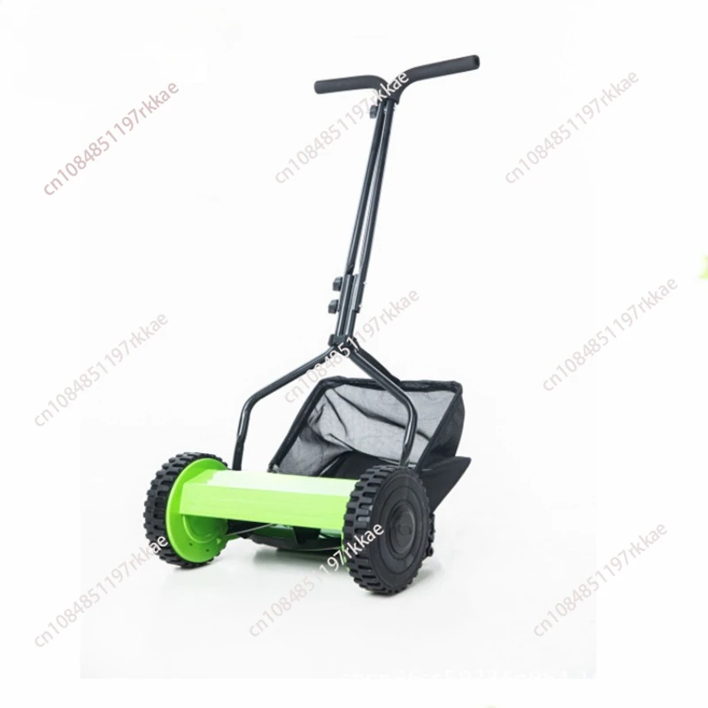 Push Lawn Mower with Cutting System, Gray Metal Structure, Upgrade Your Gardening, 16 Inch