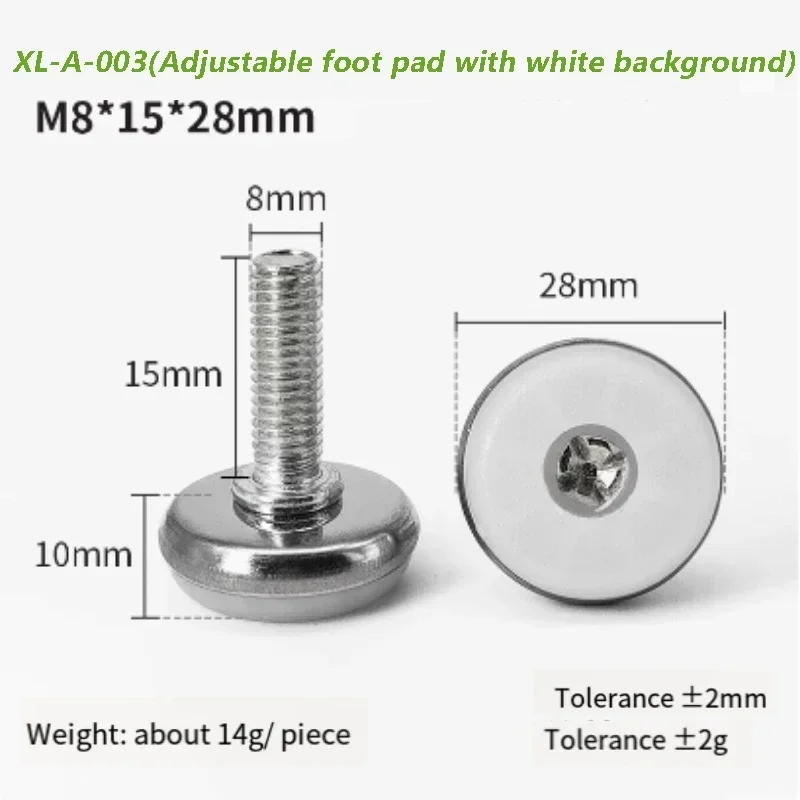 M8 Leveling Foot Screw On Type PP Plastic Furniture Table Chair Sofa Leg Anti-slip Feet Adjustable Leveler Base Bolt Pad