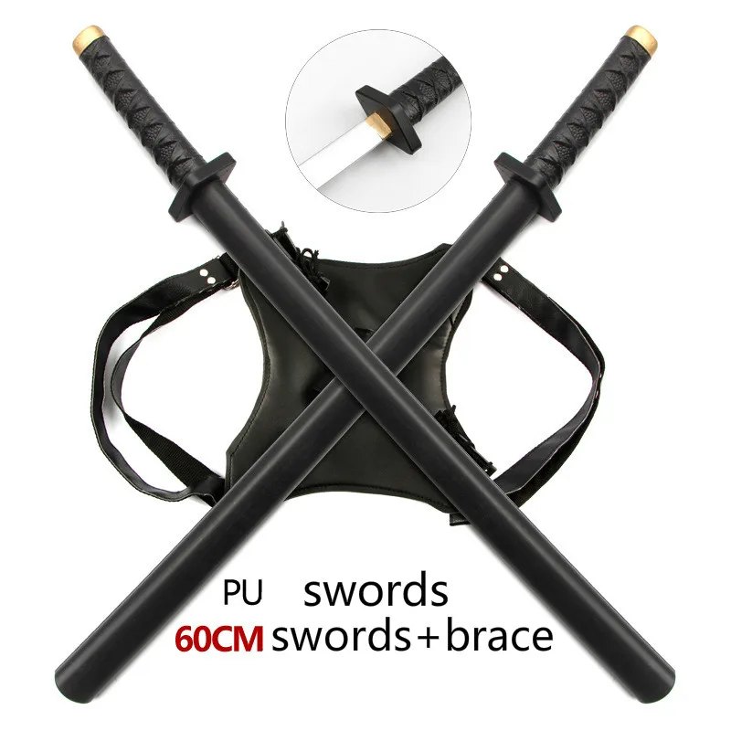 60cm New Death Toy Swords Katana Anime Sword Cosplay Props Children's Party Show Pu Rubber Simulation Sword Halloween Christmas