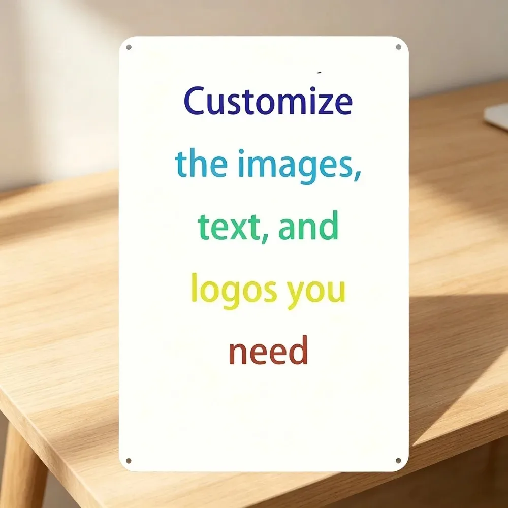 CIFbuy Customizable 2D Flat Metal Tin Plate 7.87x11.81in Pre-drilled, Personalized Wall Art Decor Home Office Bar Birthday Gift