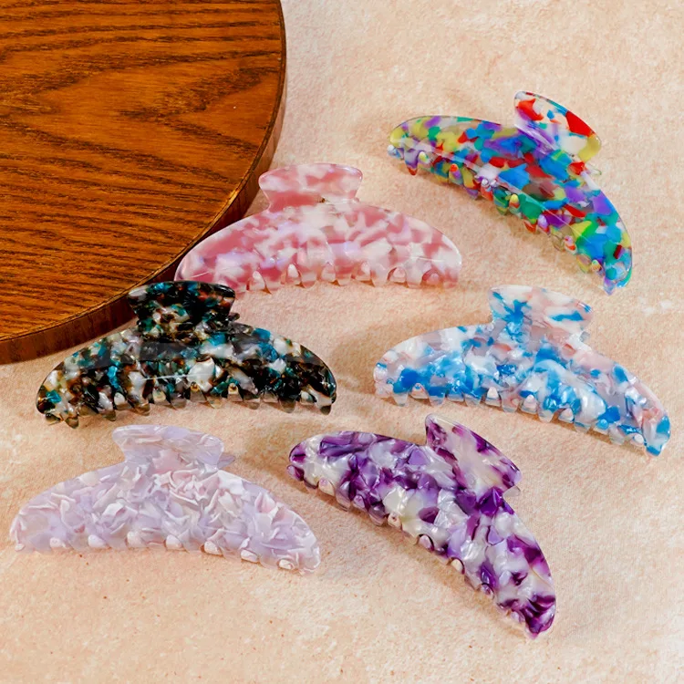 

Korean Banana Hair Clip - Vintage Pattern Shark Clip - Updo Bun Holder for Women