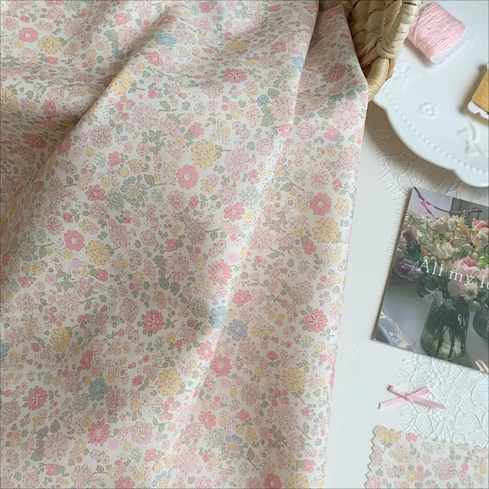 145x50cm 40s 100% Cotton Printed Fabric INS Korean Style Fresh Small Floral Fabric For DIY Clothing Hair Accessories Bags