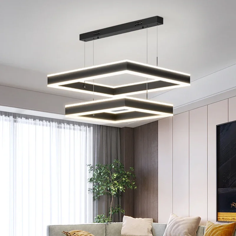 Modern Atmosphere Ceiling Chandeliers Minimalist Nordic Staircase Long Line Hanging Light Villa Large Pendant Lamp