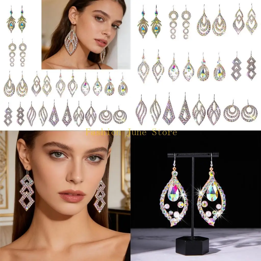 

N5KA Crystals Belly Dance Earrings Portable Comfortable For Long Time Wear