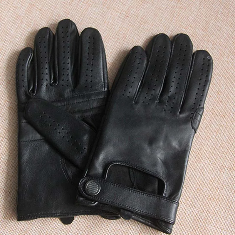 Guantes de piel de oveja para mujer, manoplas antideslizantes para pantalla táctil, conducción deportiva, motocicleta, 1 par