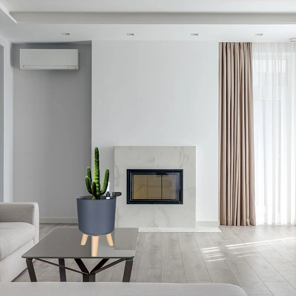 

1 Set Of Round Floor Flower Pots With Water Level Indicator Self Watering Planters Automatic Water-Absorbing Plastic Planter For