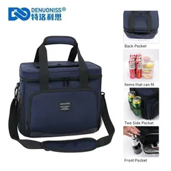 DENUONISS – sac isotherme thermique 12L/16L, sac à déjeuner pour le travail, sac de pique-nique pour voiture, sac à bandoulière Portable pour réfrigérateur