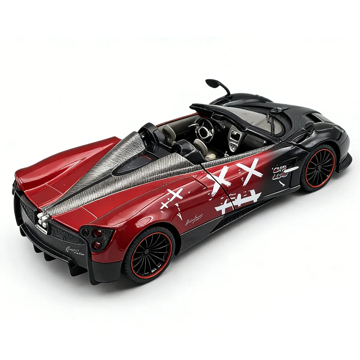 NIEUWE 1:24 Pagani Huayra Roadster Gemodificeerde Auto Legering Model Auto Geluid en Licht Trek kinderen Speelgoed Collectibles verjaardagscadeau