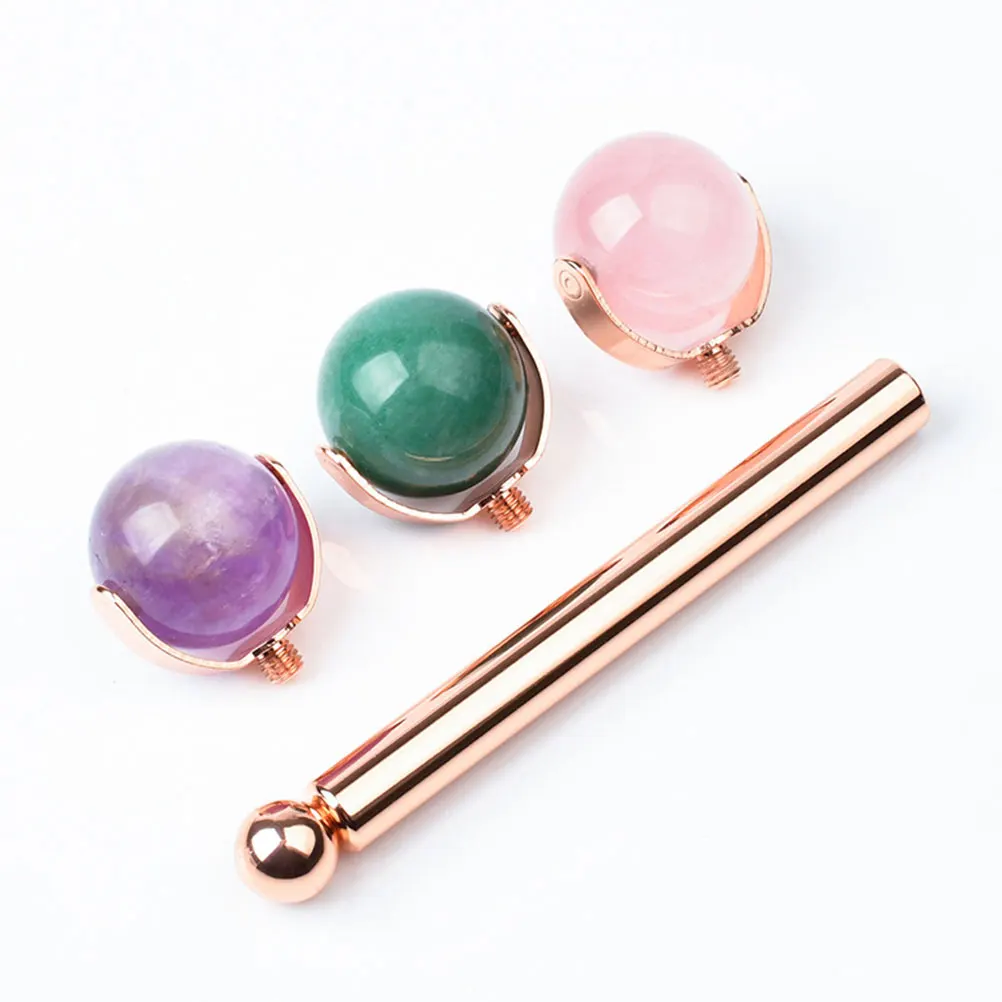 

Jade Roller Set Crystal Material Facial Massage Tool Skin Care Massager Face Beauty Accessories Lightweight Portable Anti Aging