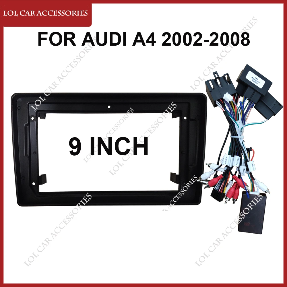 Fascia per autoradio da 9 pollici per AUDI A4 2002-2008 MP5 lettore Video GPS WIFI 2 unità principale Din pannello Stereo cornice per cruscotto Trim