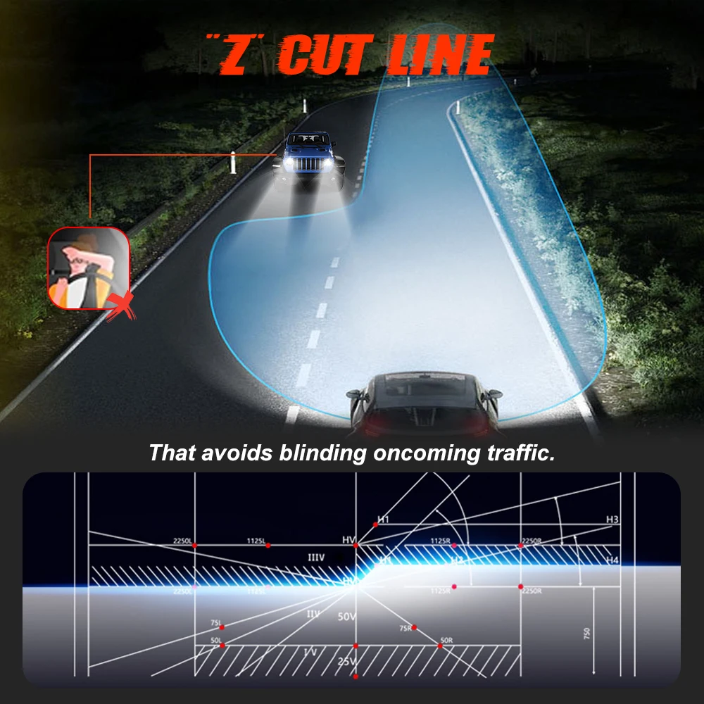 DOT 12V 24V High Quality LED Headlight High Low Beam 50w 7" Round LED Auto Headlight