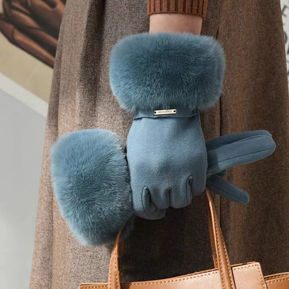 قفازات مقاومة للرياح، قفازات مخملية تعمل باللمس، قفازات ركوب الدراجات في الهواء الطلق، مقاومة للبرد للقيادة في الطقس البارد في الهواء الطلق #1