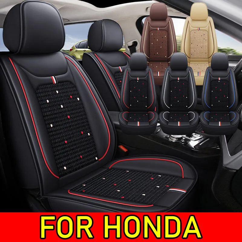 

FOR HONDA Car seat cover PU leather ice silk splicing breathable full wrap seat cover waterproof and wear-resistant