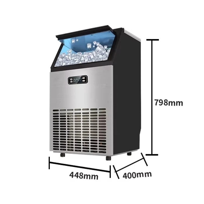 FOODLINE Space Saving Ice Making Machine Transparent View Window Auto Stop When Ice Bin Full for Snack Bar