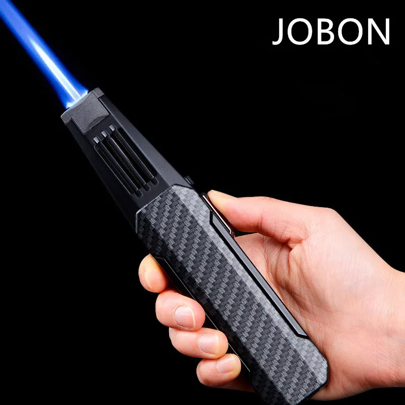 2022 Jobon Strong Outdoor Long Gun Spray Butane Torch Kitchen Barbecue Metal Turbine Windproof Cigar BBQ Lighter