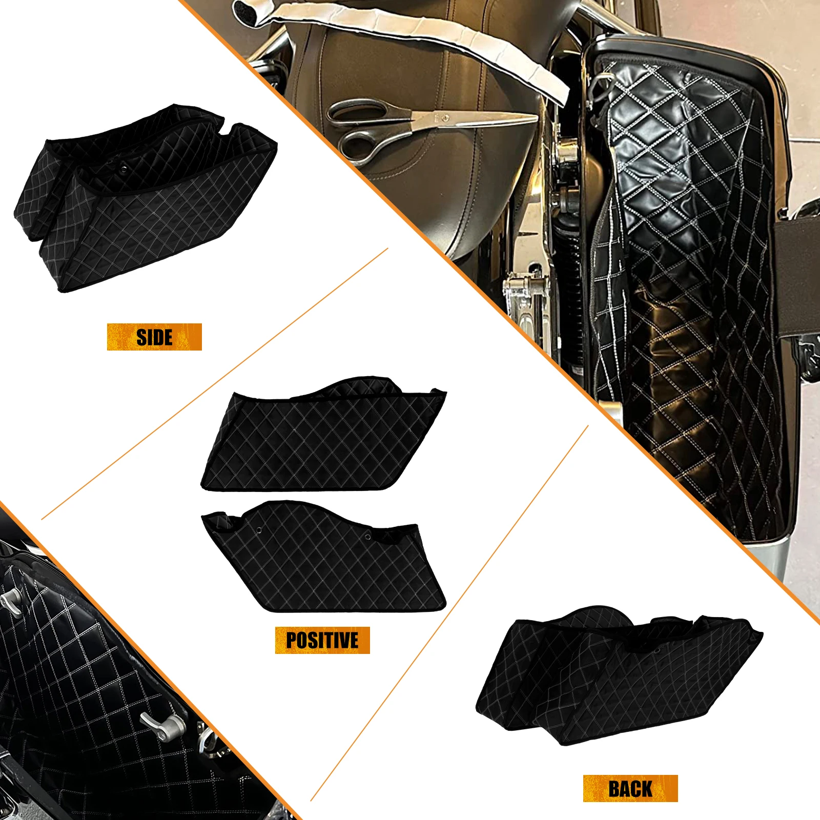 Motorcycle Saddlebag Insert Carpet Liner Thread Extended Bags For Harley Touring Street Glide Road Electra Glide FLHX 2014-2022