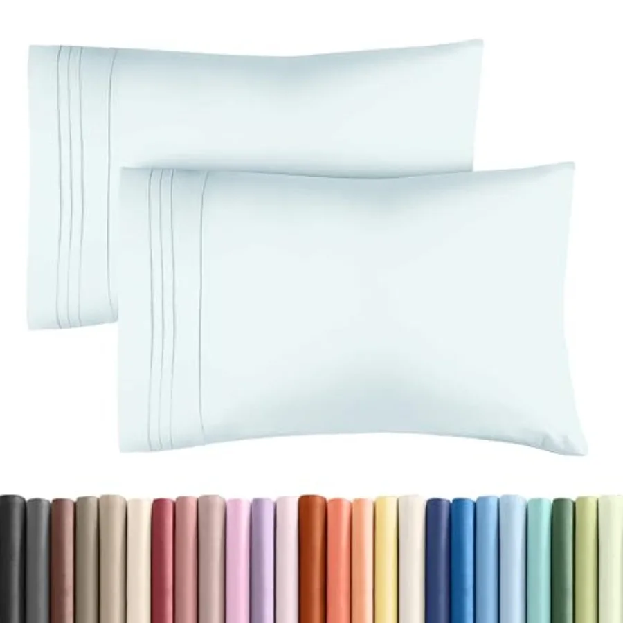 

Pillow Cases Set of 2 - Ultra Soft Hotel Quality Pillowcase Covers - Comfy, Cozy and Wrinkle Free - Shrinkage, Stain and Fade R
