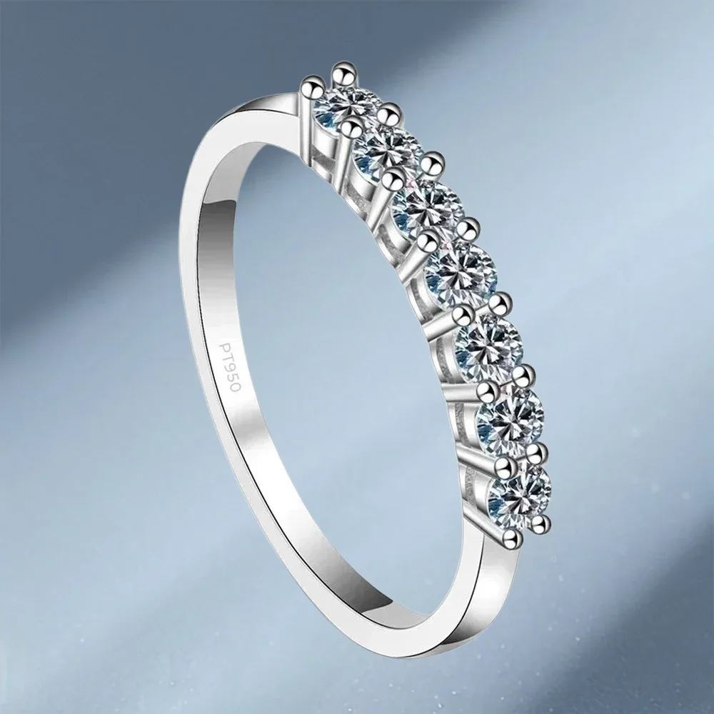 

Изысканное кольцо Exquisite Store PT950 из платины с одним рядом бриллиантов, 0.28/0.7 карата, семь муассанитов, повседневное женское кольцо, минималистичное и универсальное