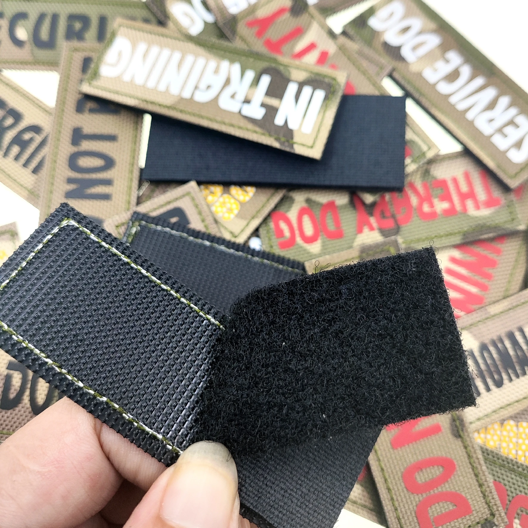 Camouflage Animal Vest Collar Training Service Dog Pet Strap Clothes Hook and Loop Micro Chapter Magic Patch
