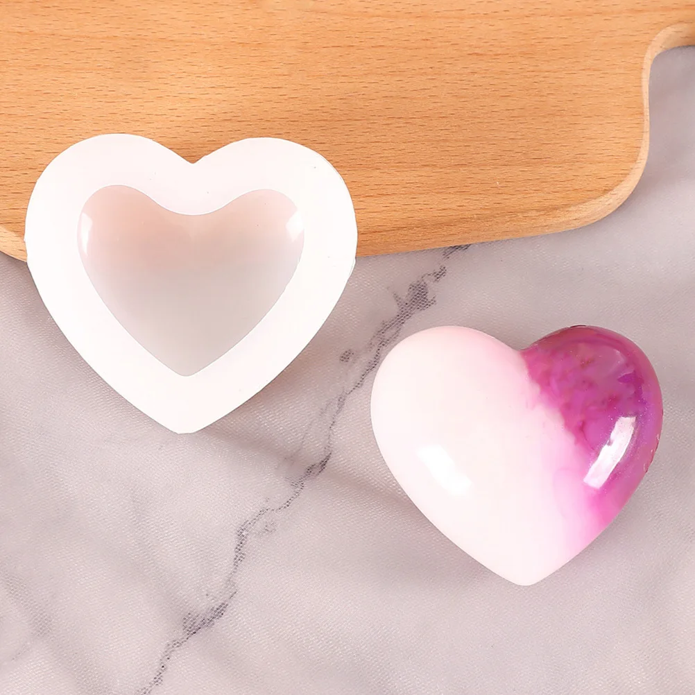 

2 Pcs Tools Crystal Glue Love Mould Silicone Molds Hanging Tag Heart Shape Casting Heart-shaped Desktop Ornament White