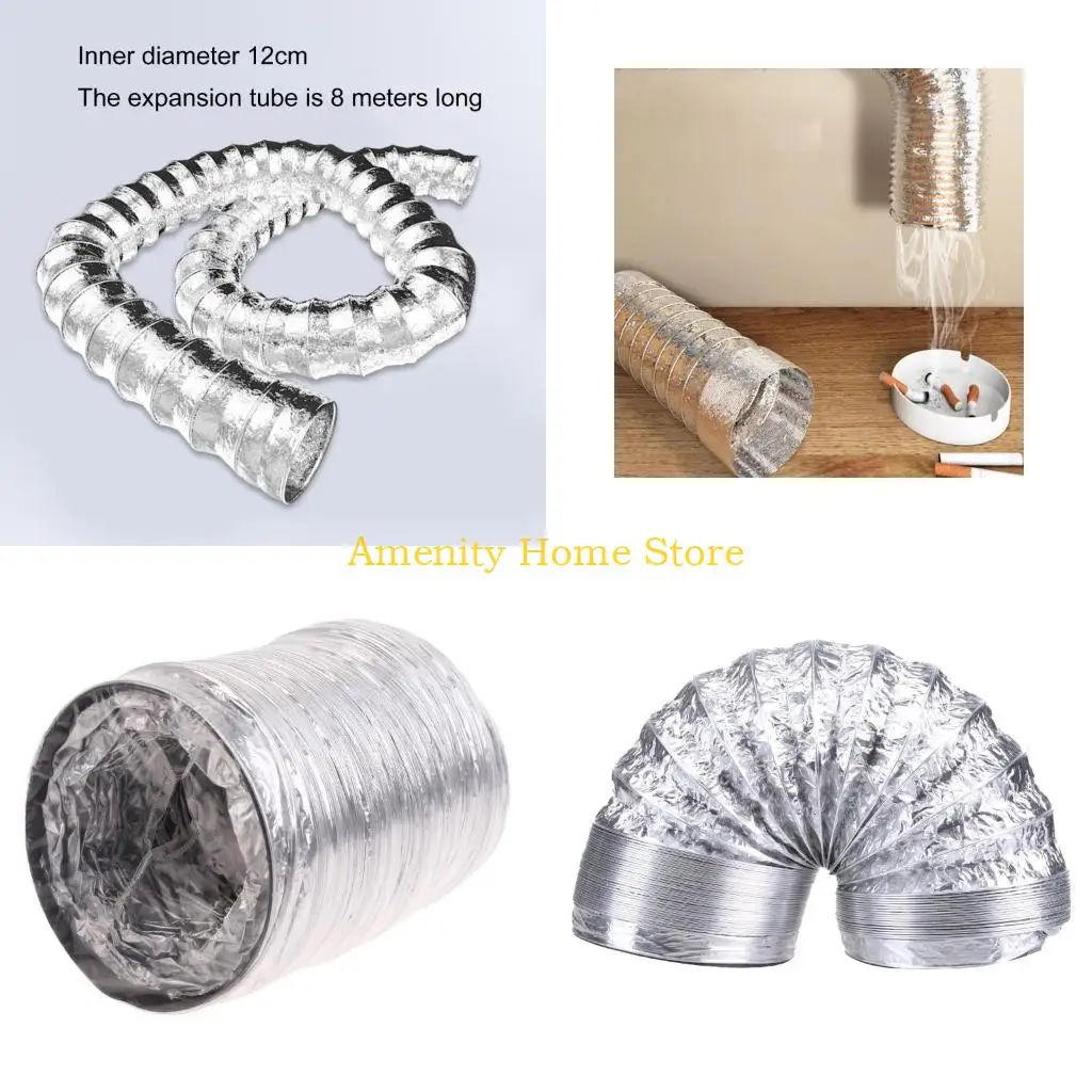 

F26C 8/4meter Aluminum Foil Hoses Ventilations Exhaust Pipe Exhaust Hood Smoke Pipe Air Ducts 120mm Diameter