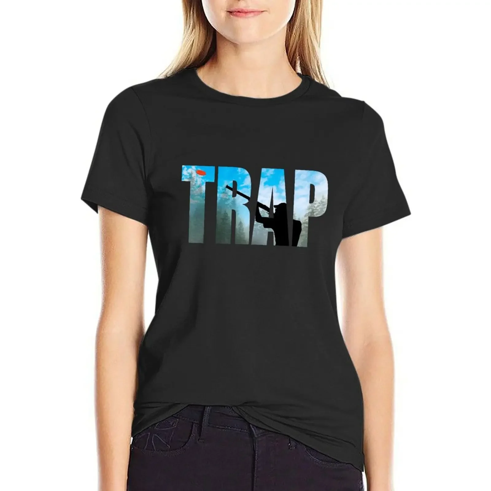 

Clay Pigeon Trap Shooting Shot Gun Target Practice Gifts T-Shirt hippie clothes kawaii clothes tops for Women