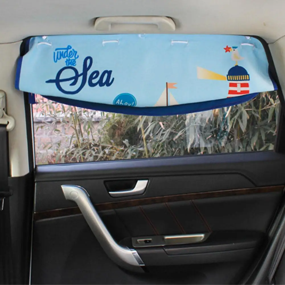 Car Sun Shade Car Cover Cartoon Rear Side Window Curtain Film Car Sunshade Visor Heat UV Protection for Baby Kid Children