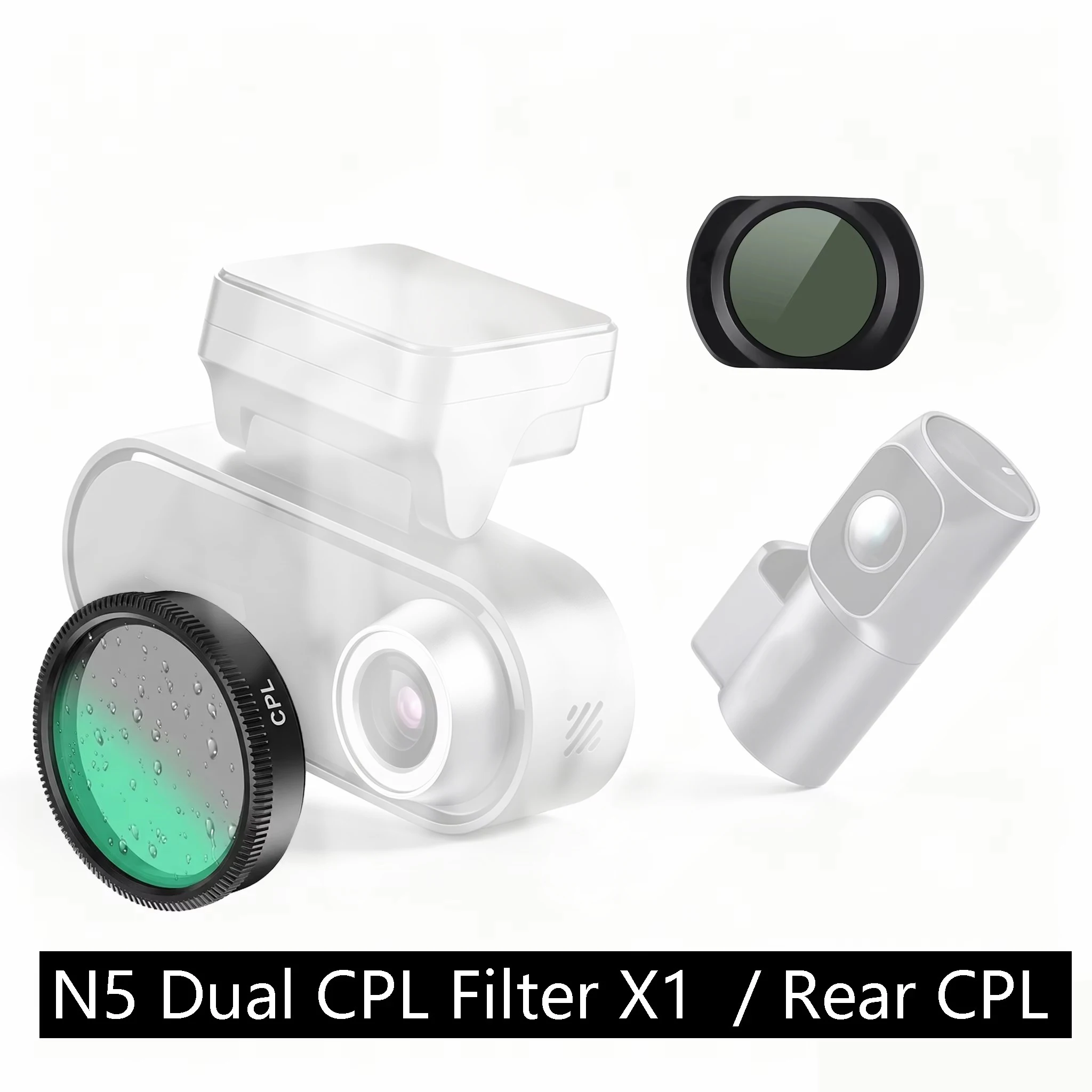 Dash Cam CPL Filter for DDPAI N5 Dual Lens Dust Protection Anti Glare CPL Filter N5 Dual Rear Camera CPL Filter