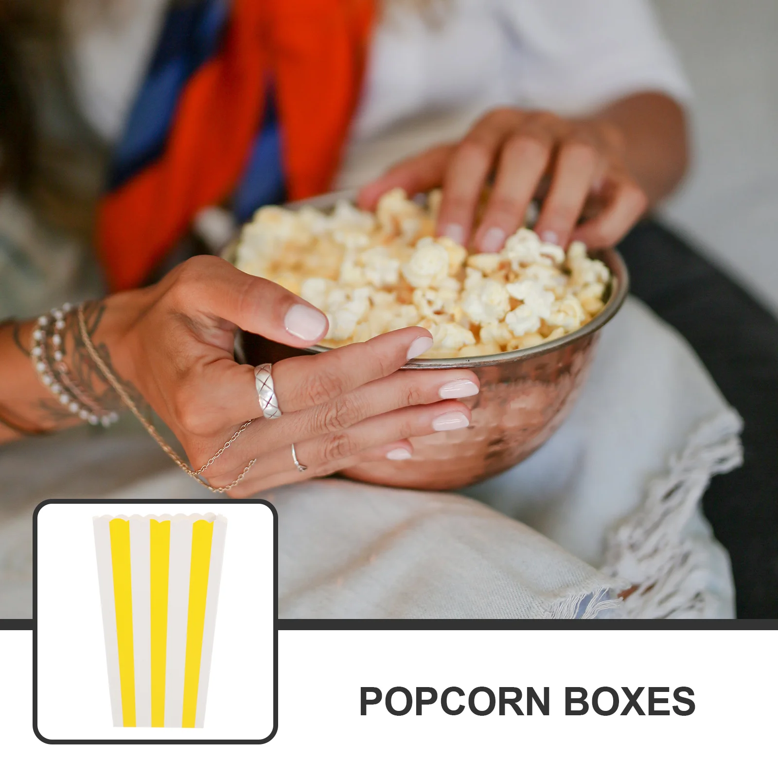 12 Pcs Popcorn Box Paper Food Boxes Party Snack Container Containers Movie Treat