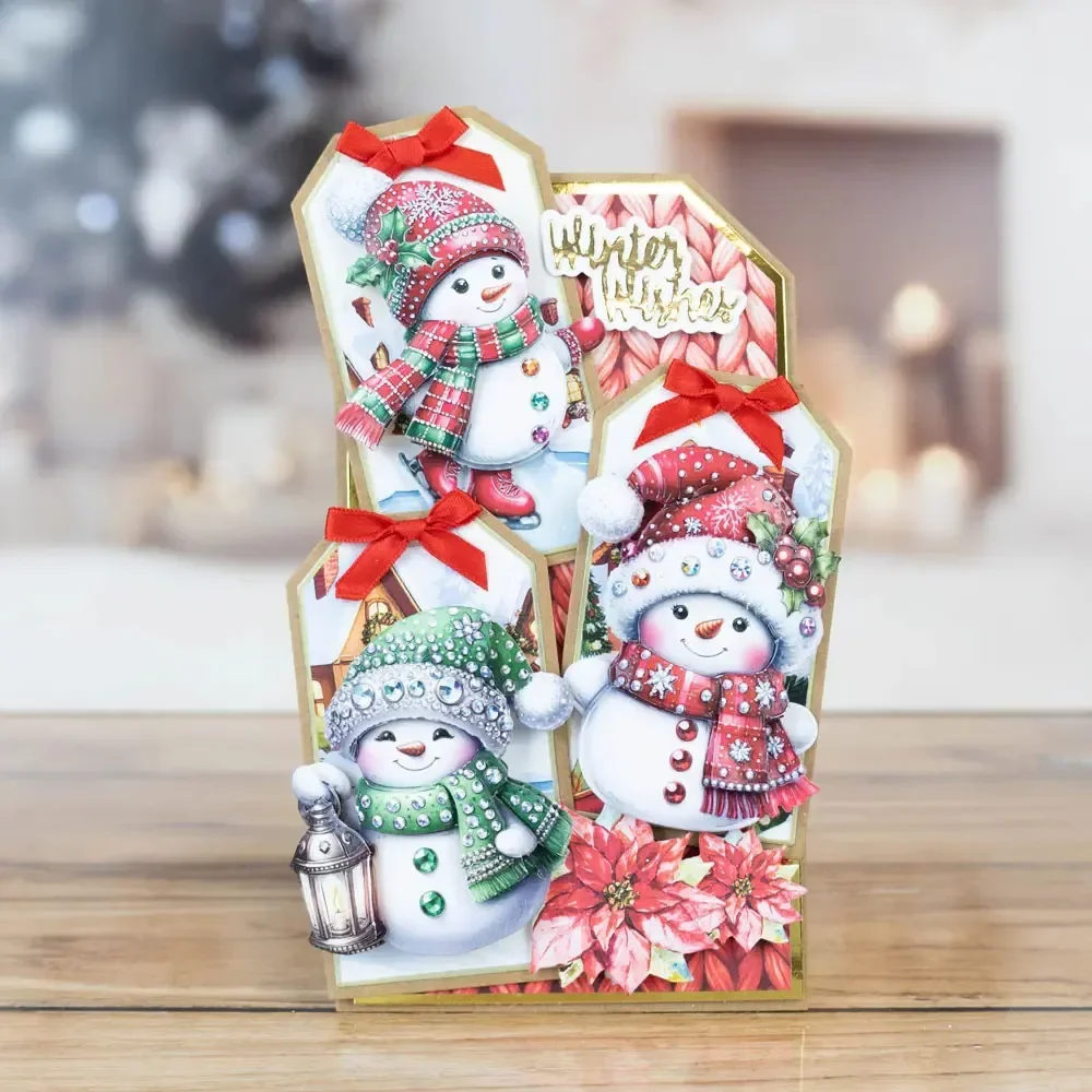 الوجه الصغير لرجل الثلج كان وردي قطع معدنية حمراء يموت Slimline أساسيات الخردة الحجز بطاقة الاستنسل قطع يموت DIY بها بنفسك 2025 #6