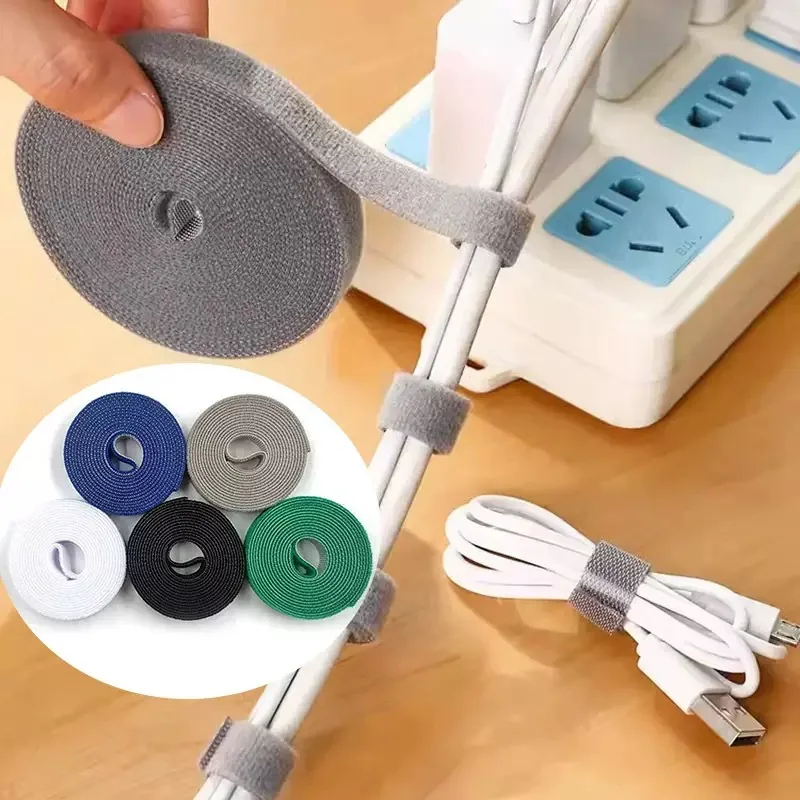 1/3/5M Cable Organizer Cable Ties Management Wire Winder Tape Earphone Mouse Cord Management Ties 2030
