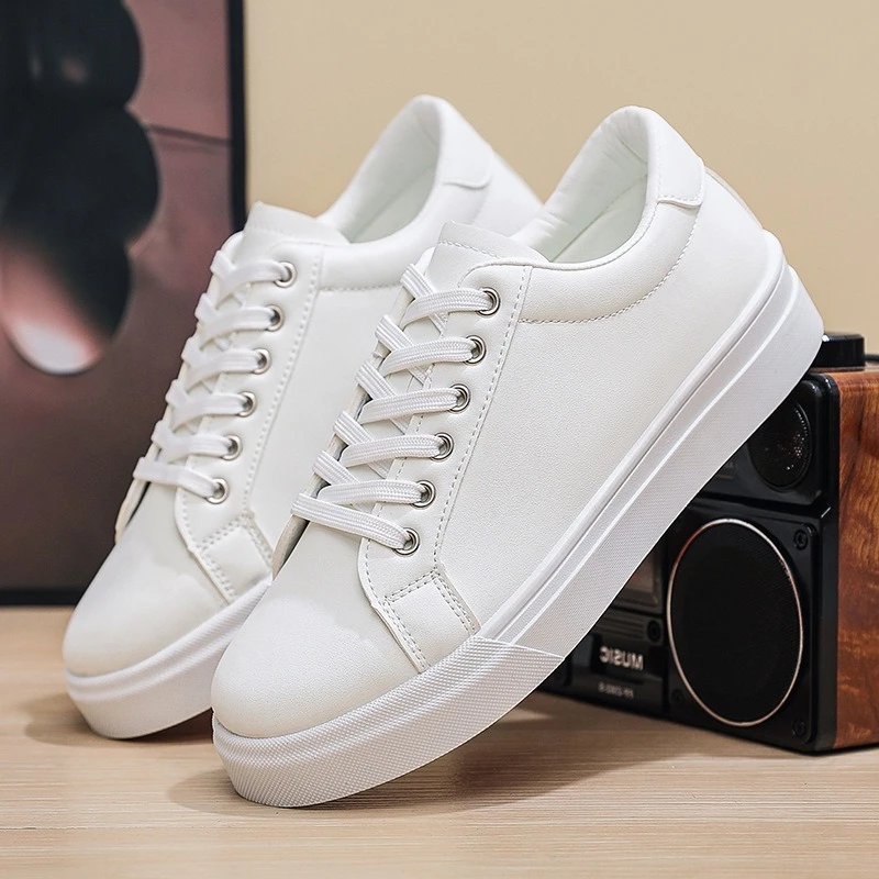 

Men's Business casual Shoes Men Spring Autumn Solid Black White Men Sneakers Soft Moccasin Shoes Comfortable Casual Shoes for