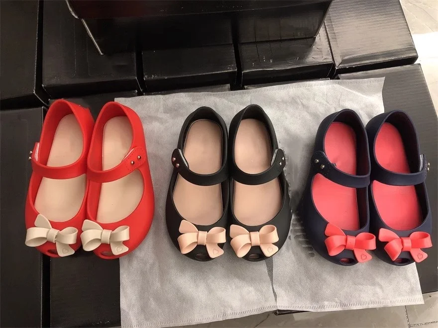 Sweet bow non-slip jelly shoes for summer kids