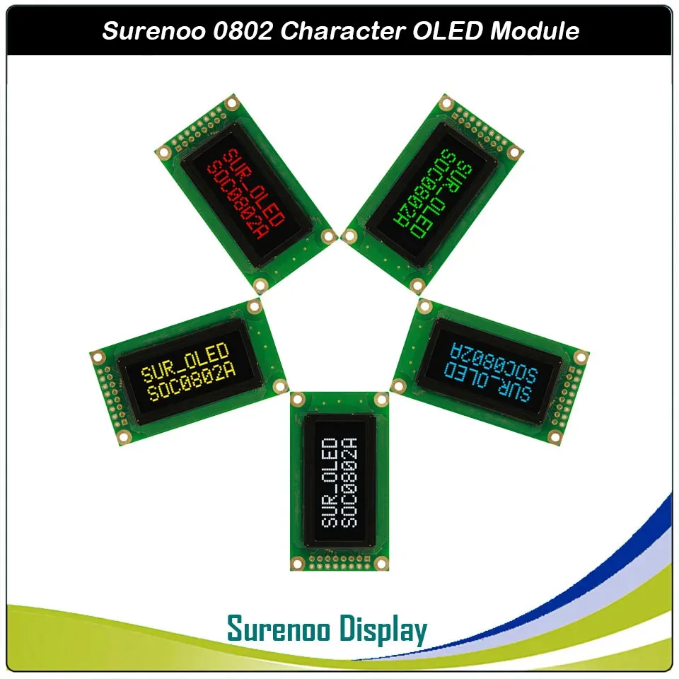 Real OLED Display, 0802 Parallel OLED Compatible 802 8*2 Character LCD Module Display LCM Screen build-in WS0010, Support SPI